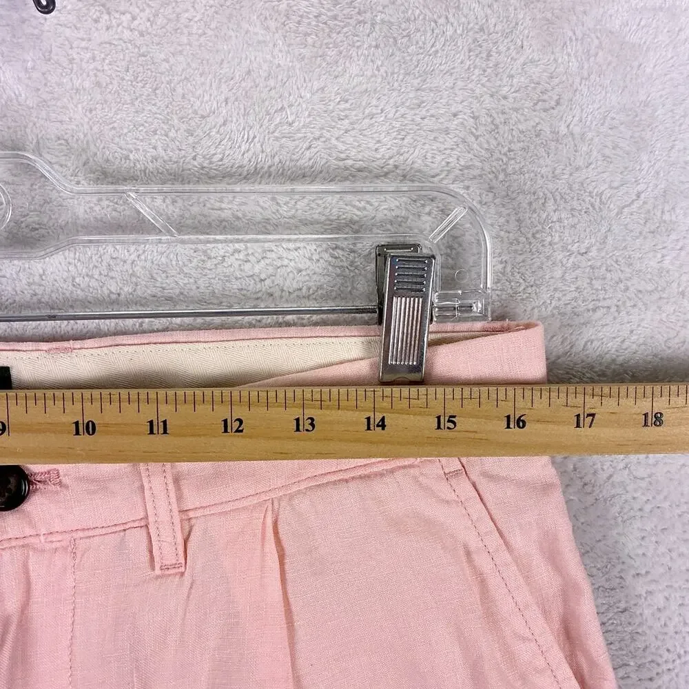 J.Crew Shorts Mens 31 (32) Pink Oarsman Linen Pleated Preppy Beach Hamptons